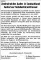 Anzeige des Zentralrates der Juden Deutschland in der SZ vom 20. Juli 2006
